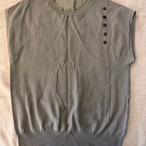 Women's Gray Button-Detail Top